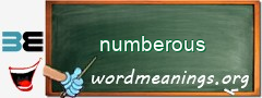 WordMeaning blackboard for numberous